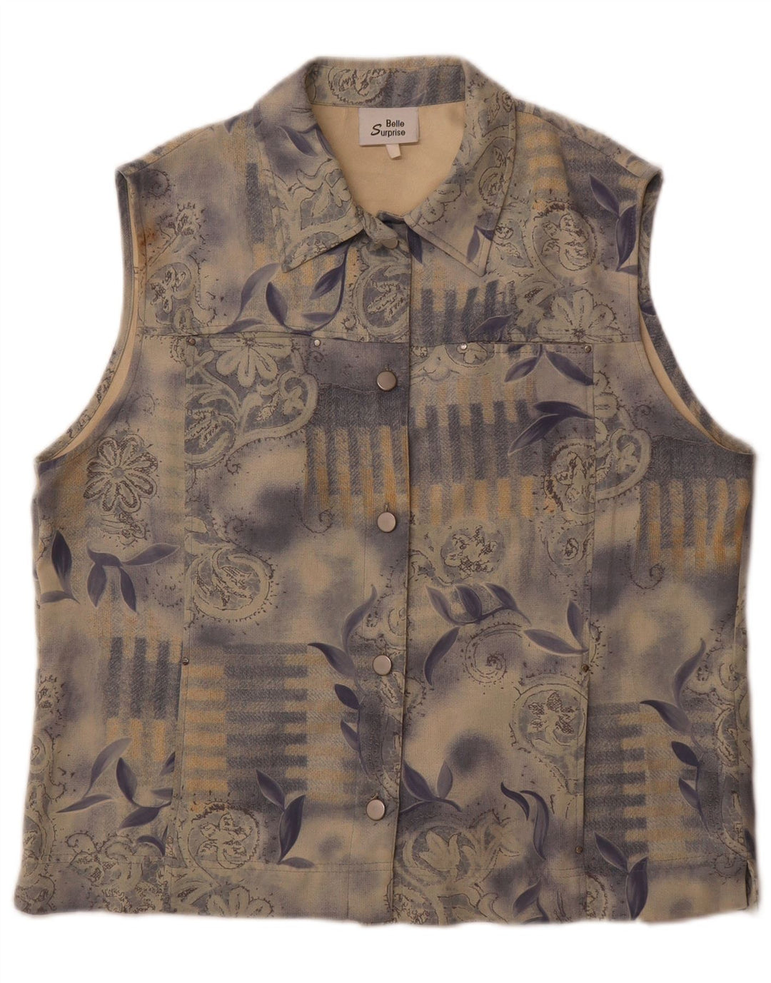 Gilet da donna Belle Surprise UK 14 Grande poliestere floreale blu