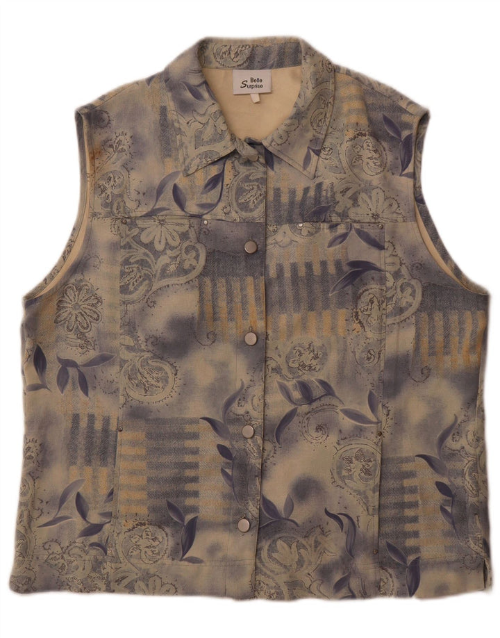 Gilet da donna Belle Surprise UK 14 Grande poliestere floreale blu