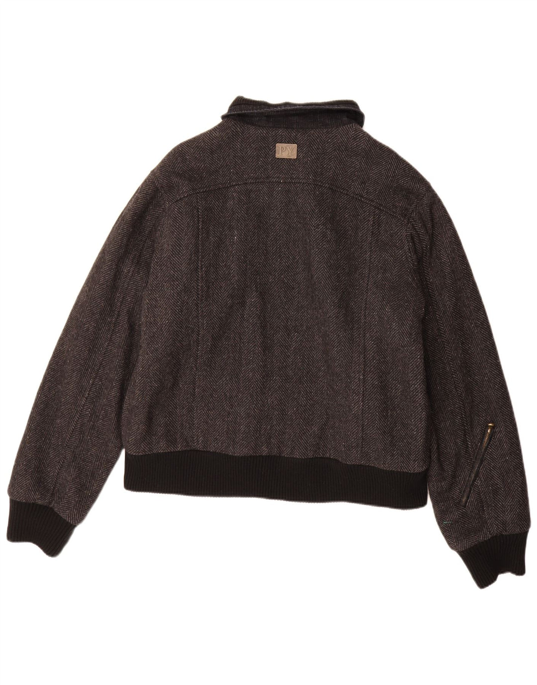 Bomber da uomo Pyramid UK 40 Large Lana a spina di pesce grigia