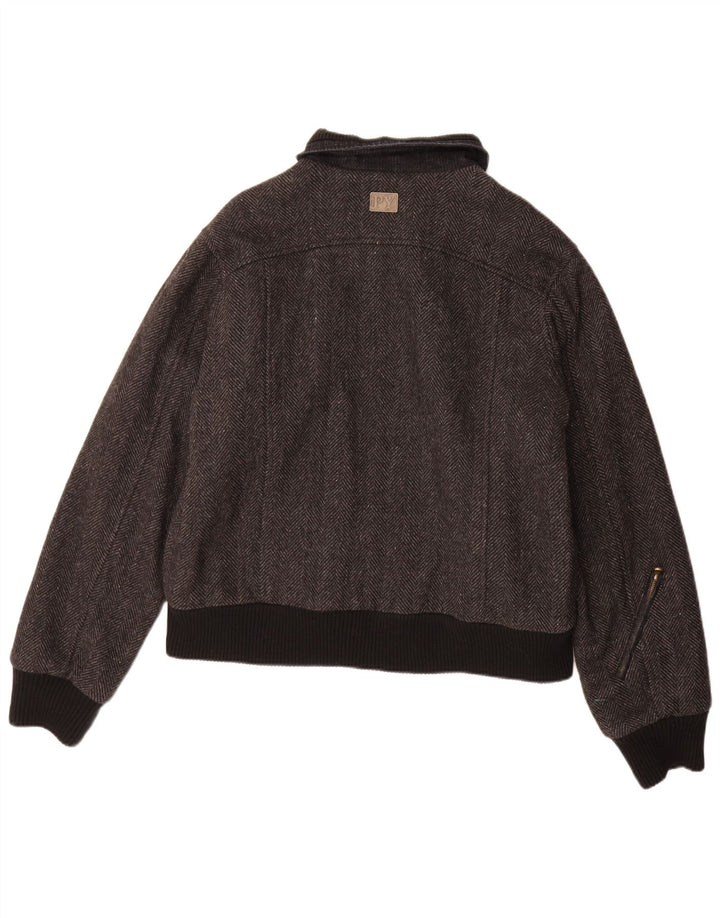 Bomber da uomo Pyramid UK 40 Large Lana a spina di pesce grigia