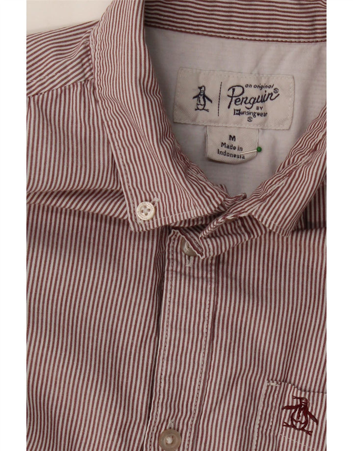PENGUIN Mens Shirt Medium Purple Pinstripe Cotton Vintage Penguin and Second-Hand Penguin from Messina Hembry 