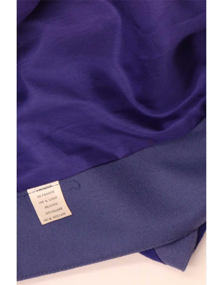 Giacca blazer aperta da donna vintage UK 14 grande lana viola