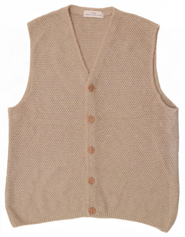 Marks & Spencer Maglione cardigan senza maniche St. Michael da uomo Beige medio