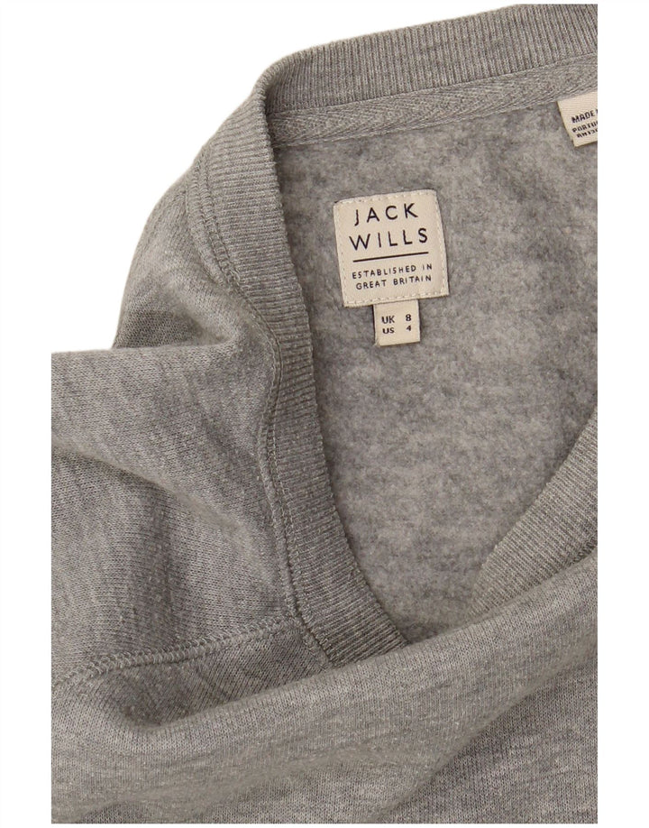 JACK WILLS Womens Sweatshirt Jumper UK 8 Small Grey Cotton
