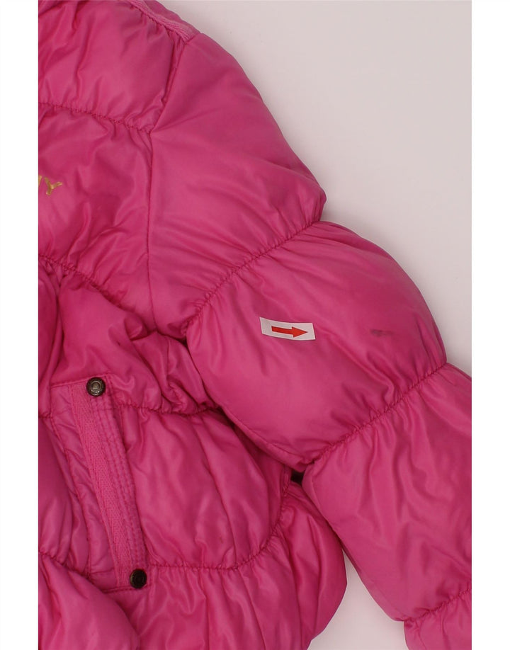 Giacca imbottita reversibile con cappuccio per ragazze Dkny 4-5 anni in poliestere rosa
