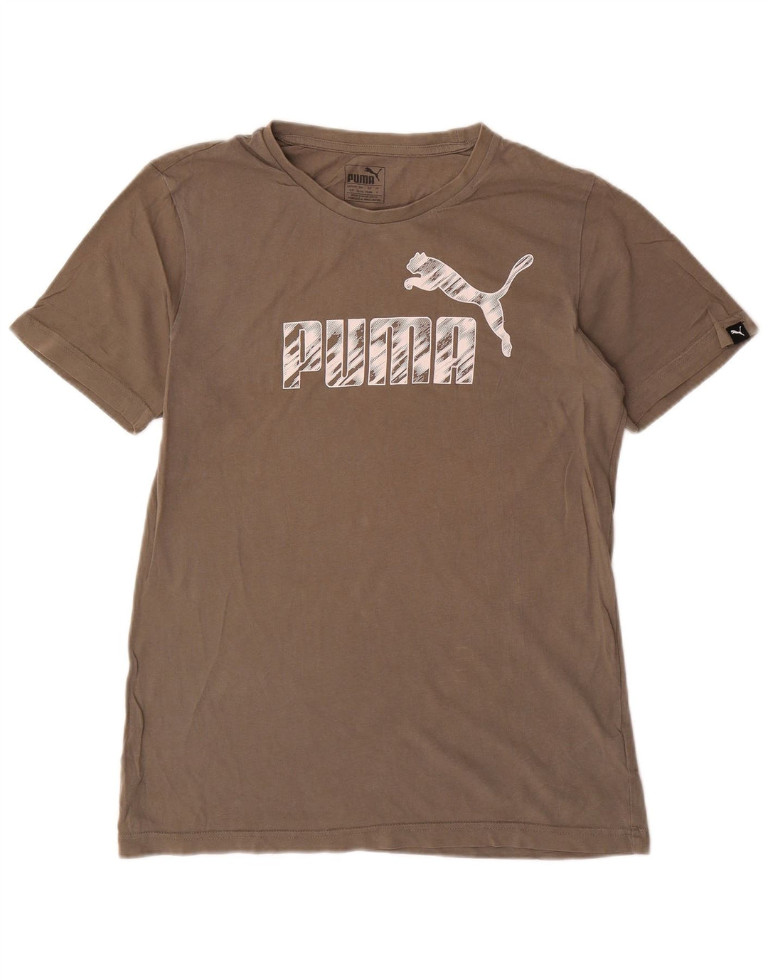 T-shirt grafica da uomo Puma Top Small in cotone grigio