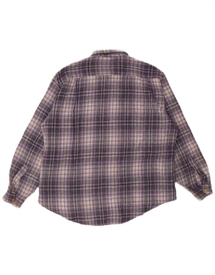 Camicia da uomo in flanella Wampum XL a quadri viola