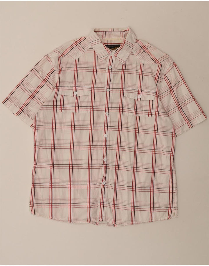 Camicia a maniche corte da uomo Wrangler XL in cotone a quadri bianchi