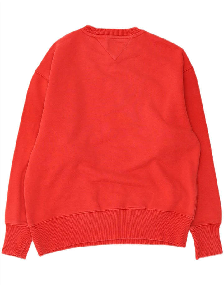 TOMMY HILFIGER Felpa grafica da uomo Maglione piccolo cotone rosso