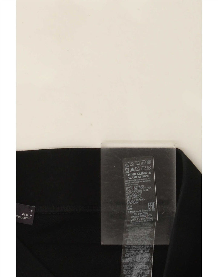 Pantaloni da tuta corti Marks & Spencer da donna UK 8 piccoli in cotone nero
