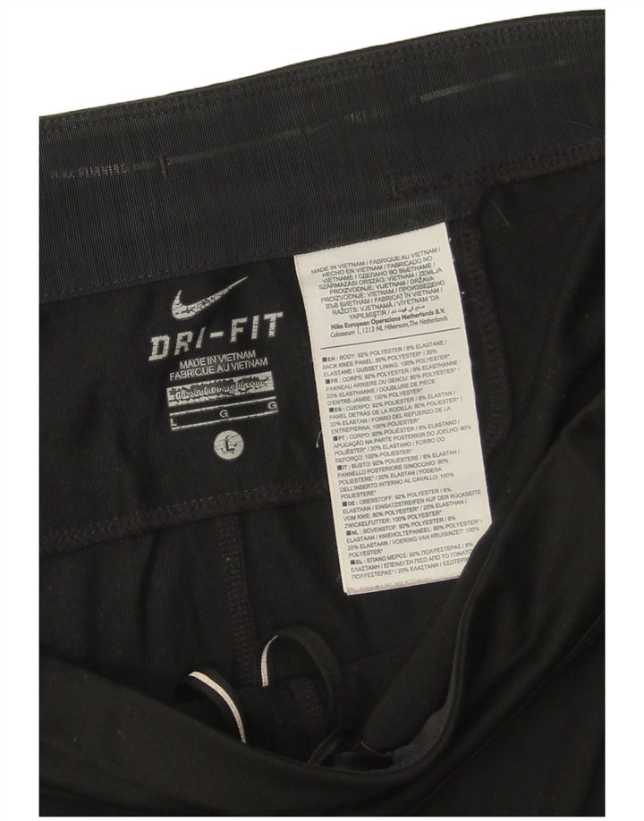 NIKE Womens Dri Fit Leggings UK 14 Large Black Polyester