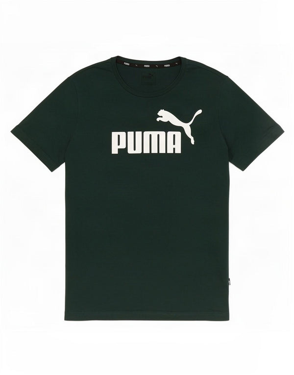T-shirt grafica da uomo Puma Top Small in cotone verde