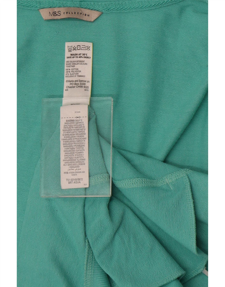 Maglione con cappuccio e zip da donna Marks & Spencer UK 12 Medio Turchese Cotone