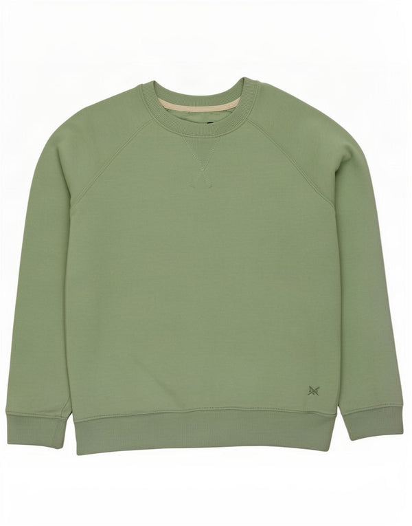 Crew Clothing Womens Sweatshirt Jumper UK 12 Medium Green Cotton