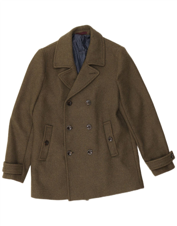 Cappotto da marinaio da uomo Ted Baker taglia 4 grande in lana kaki