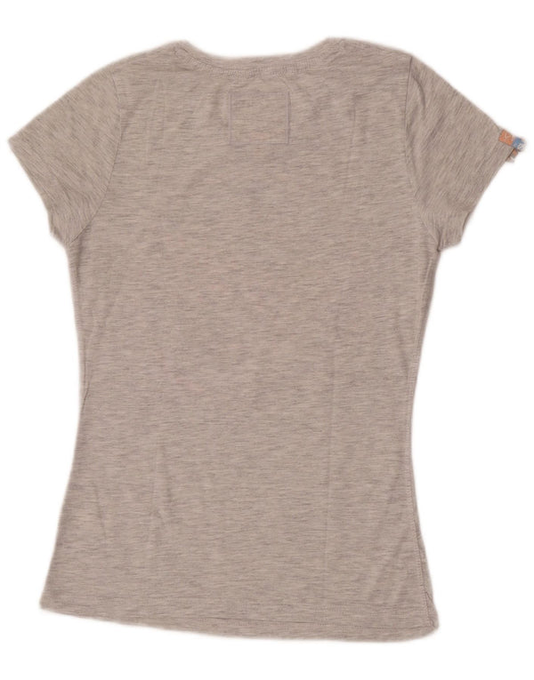 T-shirt grafica da donna Superdry Top UK 10 piccolo cotone chiazzato grigio