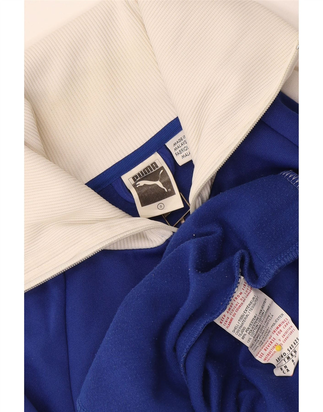 Giacca da ginnastica grafica da uomo Puma Small in poliestere color block blu