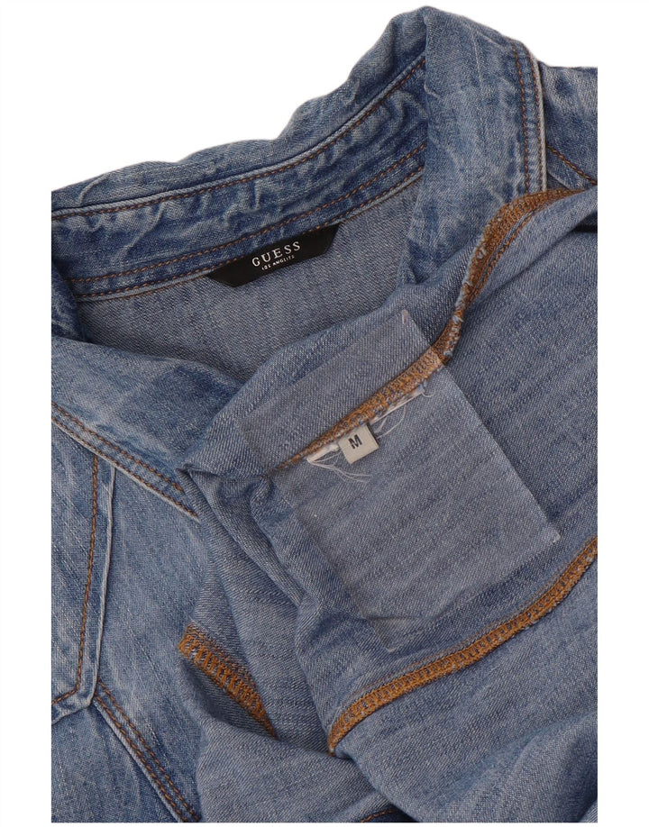 Camicia di jeans da donna GUESS UK 14 Blu medio floreale