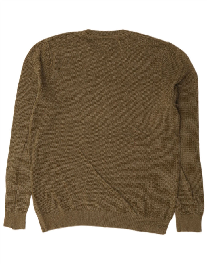 Maglione maglione girocollo da uomo John Lewis grande cotone kaki