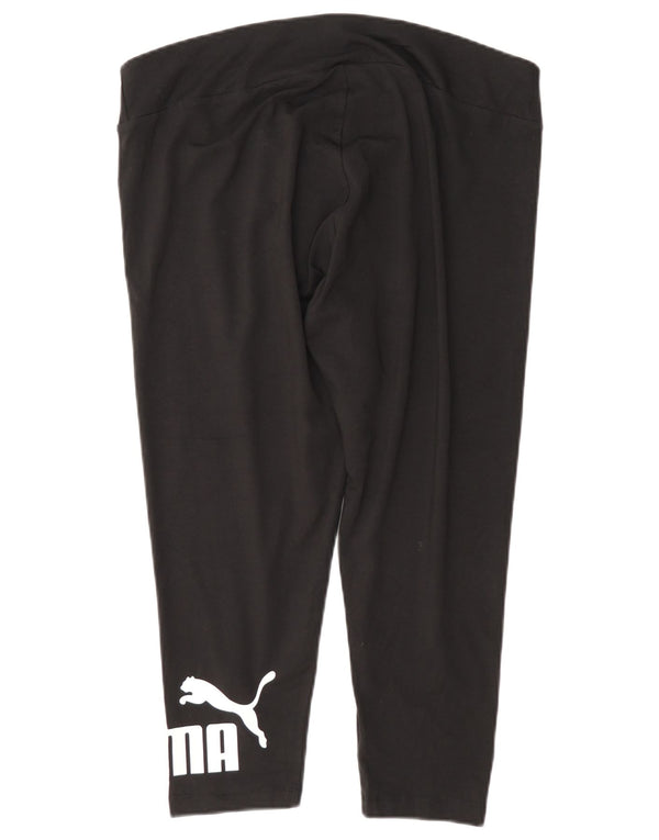 Leggings Capri grafici da donna UK 18 XL cotone nero