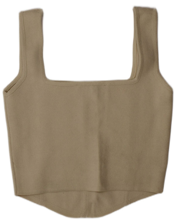 Top corto da donna Zara beige medio in poliammide