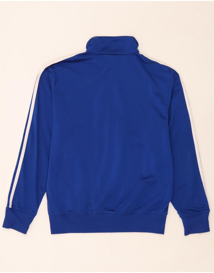 Giacca superiore della tuta da uomo Adidas in poliestere blu medio