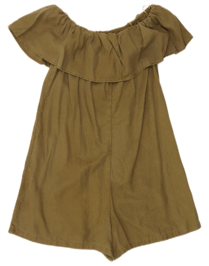 Tuta corta da donna Zara con spalle scoperte UK 6 XS Cachi