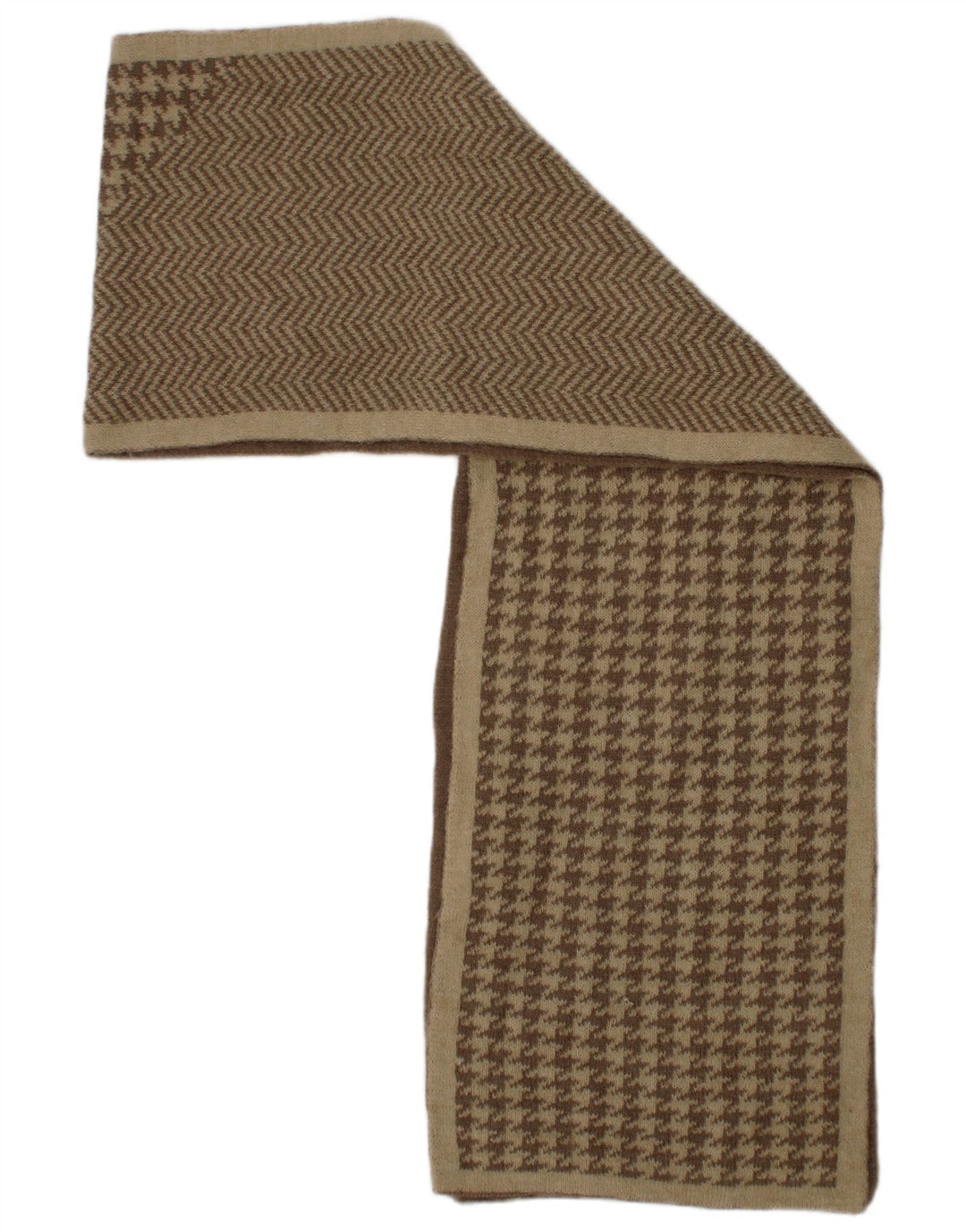 Sciarpa rettangolare da donna vintage taglia unica classica pied de poule beige