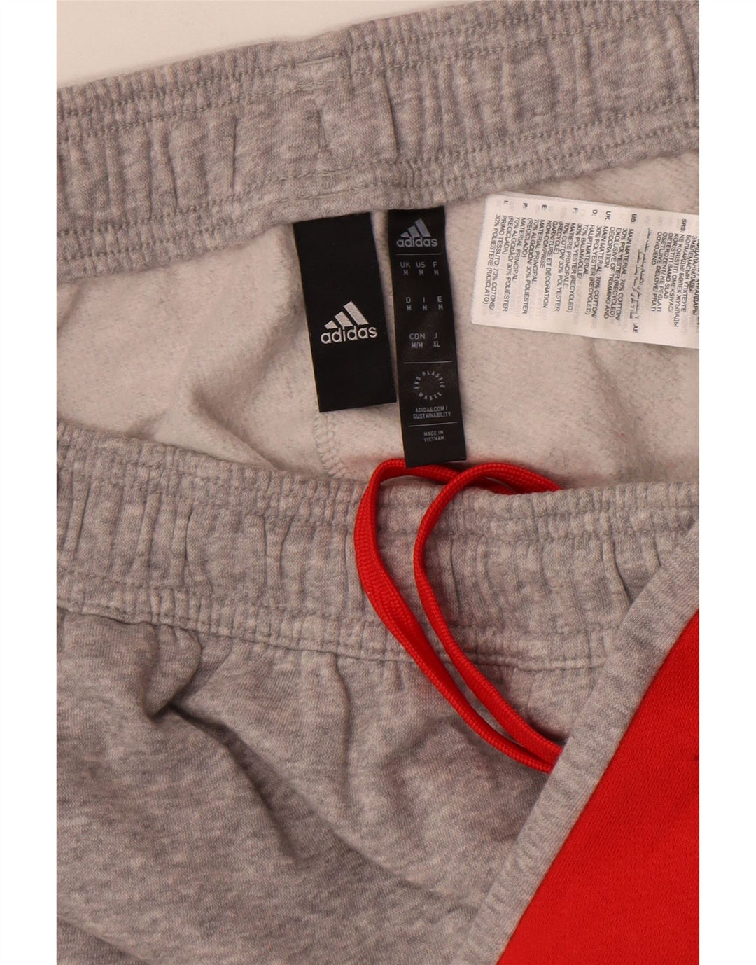 Pantaloni da tuta da uomo Adidas Joggers in cotone color block grigio medio