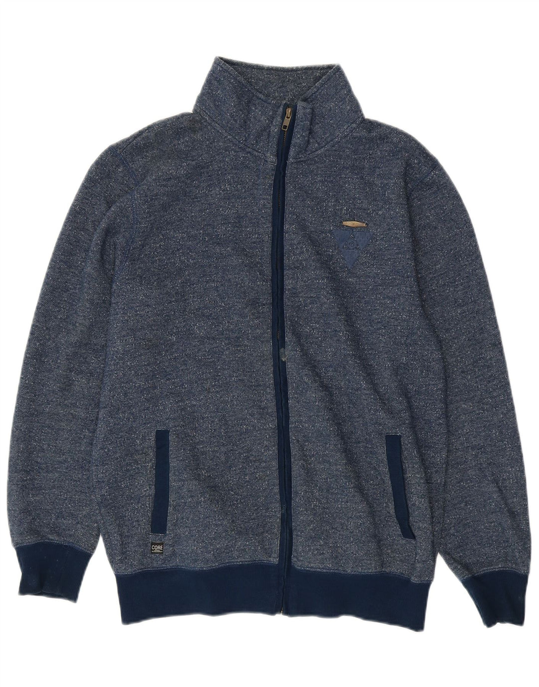 Jack & Jones Giacca da tuta da uomo di grandi dimensioni in cotone screziato blu navy
