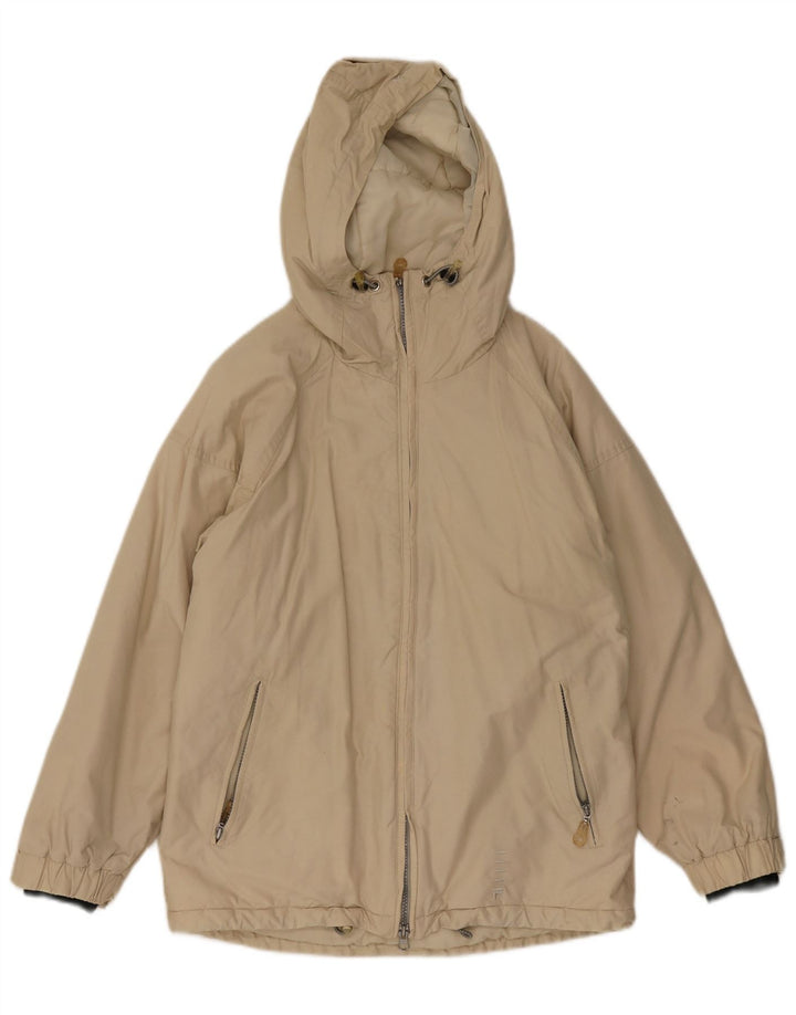 Giacca a vento con cappuccio da uomo Fila UK 36 piccola in cotone beige