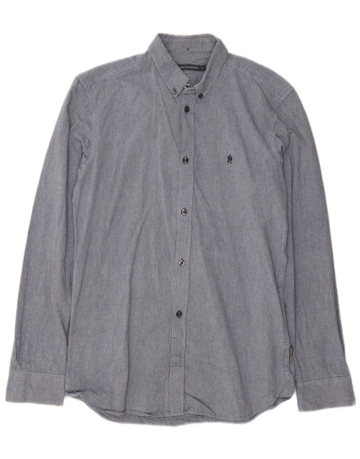 FRENCH CONNECTION Camicia da uomo piccola in cotone blu