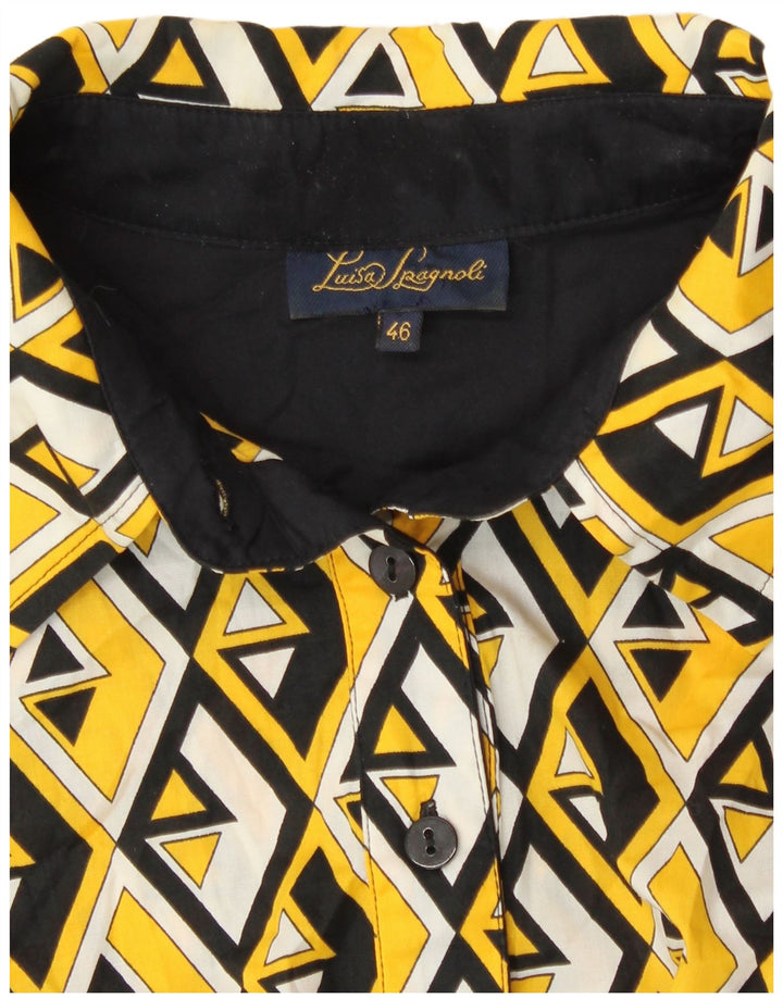 Abito a trapezio da donna Luisa Spagnoli IT 46 Large Giallo geometrico