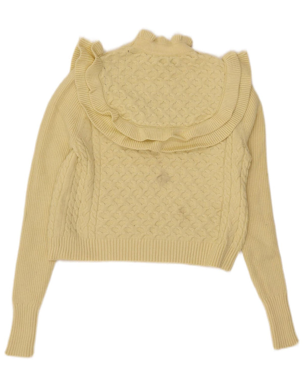 Maglione corto a collo alto da donna Zara UK 10 piccolo in viscosa gialla