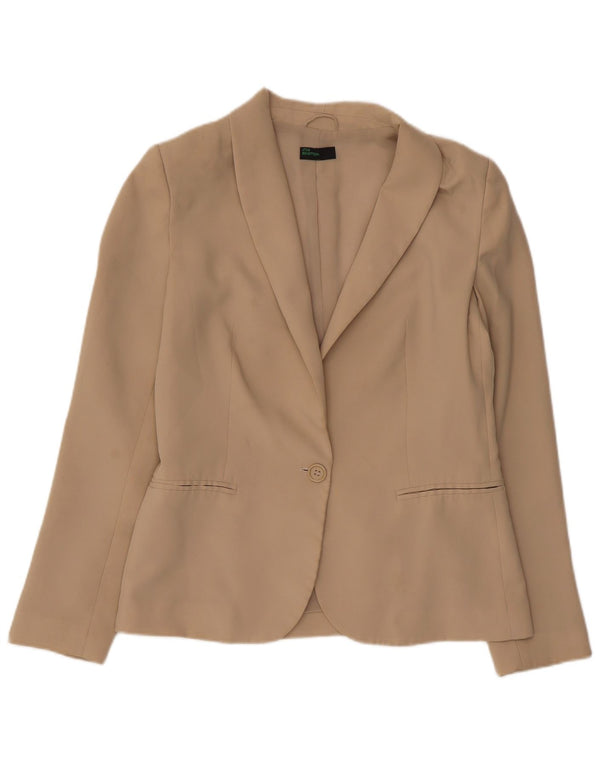Giacca blazer da donna a 1 bottone Benetton UK 12 Beige medio