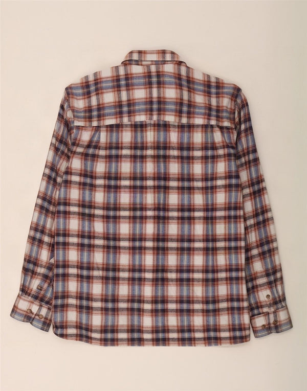 Camicia in flanella da uomo stile libero taglia 41/42 grande cotone a quadri multicolore