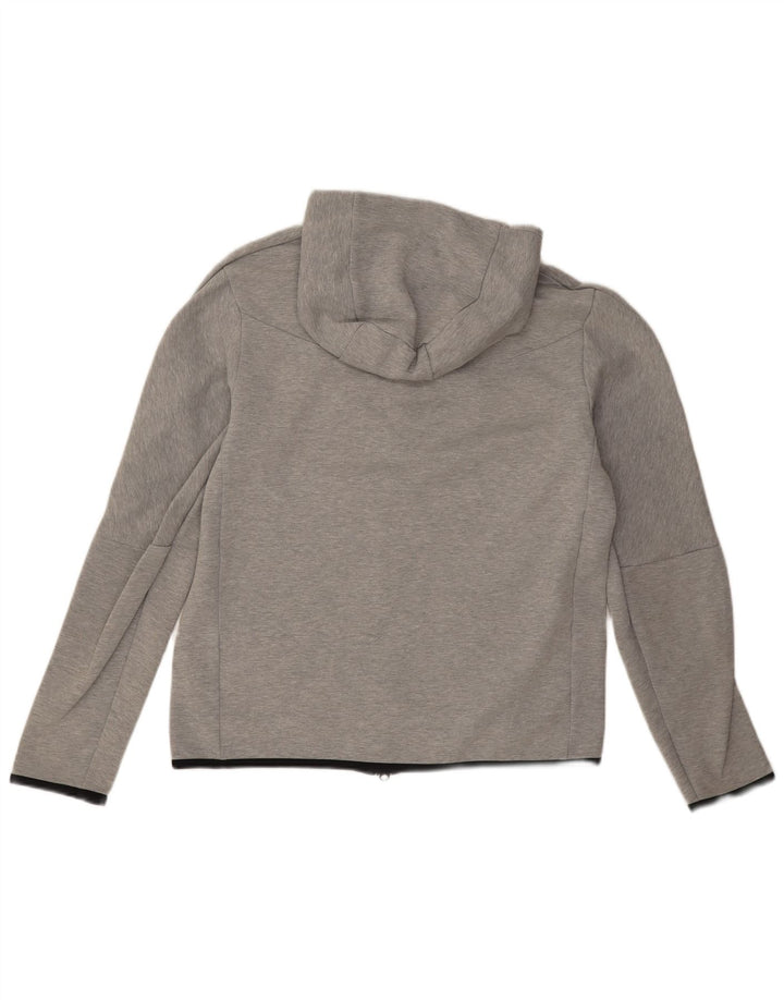 Felpa con cappuccio e zip Nike da uomo in cotone screziato grigio medio