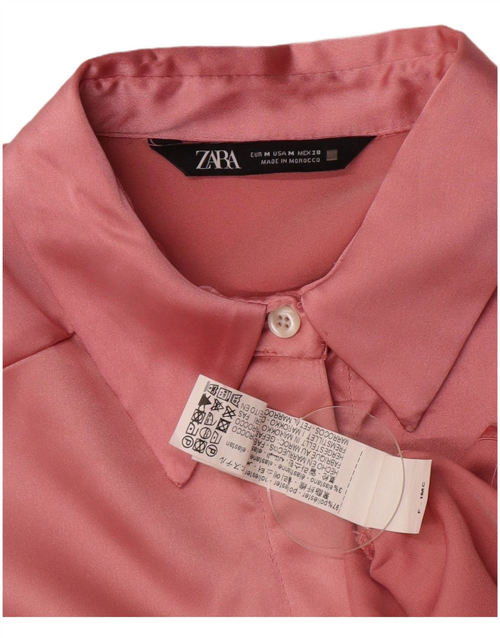 Camicetta camicia oversize da donna Zara UK 14 Poliestere rosa medio