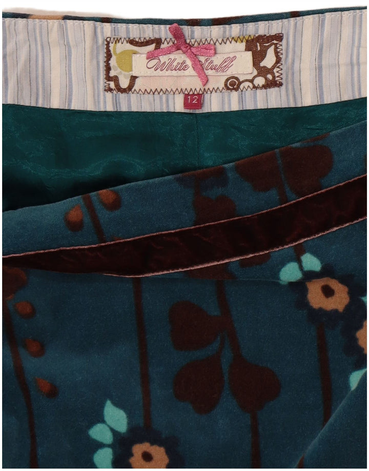 Gonna a trapezio da donna di White Stuff UK 12 media W30 blu floreale