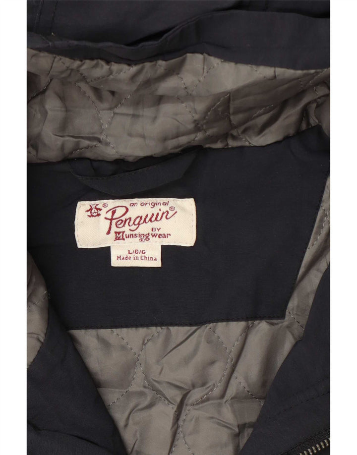 Giacca a vento con cappuccio da uomo Penguin UK 40 Large Blu Navy