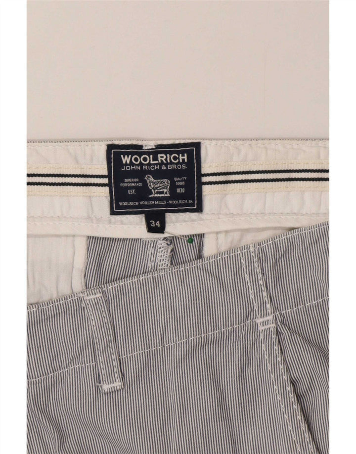 Pantaloncini chino da uomo Woolrich grandi W34 gessati grigi
