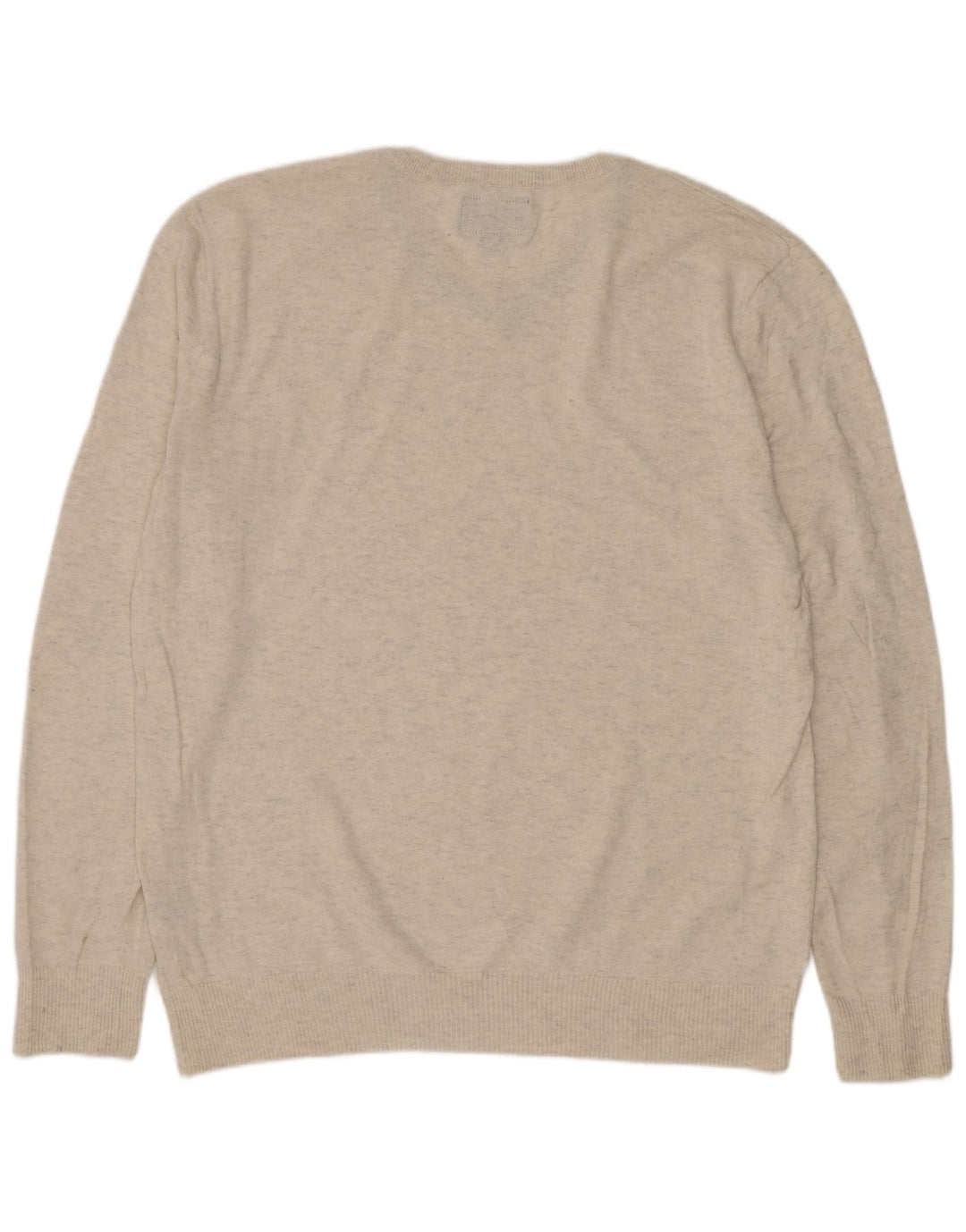 Maglione da uomo con scollo a V American Eagle Outfitters beige medio chiazzato