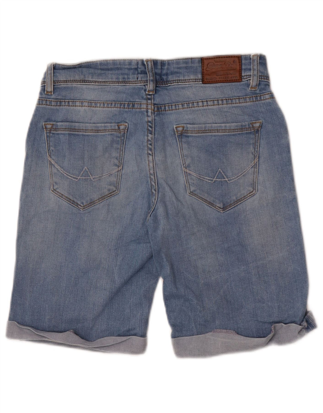 Pantaloncini di jeans invecchiati da donna Superdry W26 piccoli blu