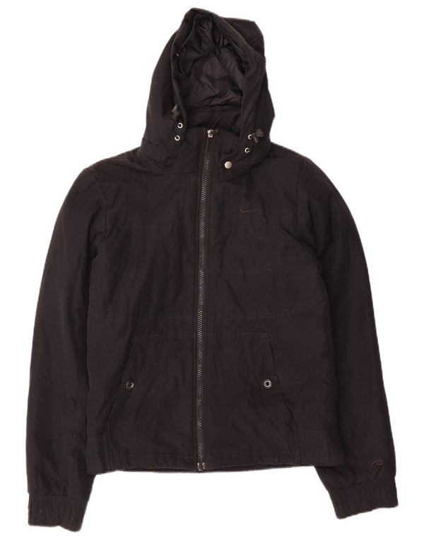 Giacca a vento con cappuccio da donna Nike UK 10 Small Nero Poliestere