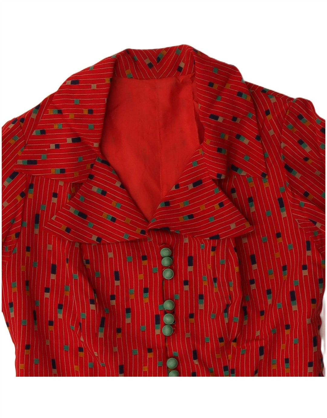 Abito a trapezio da donna VINTAGE UK 12 medio rosso screziato