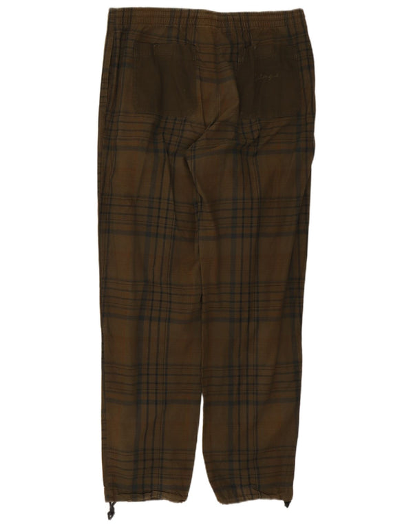 Think Pink Mens Graphic Straight Casual Trousers Medium W32 L31 Khaki Check