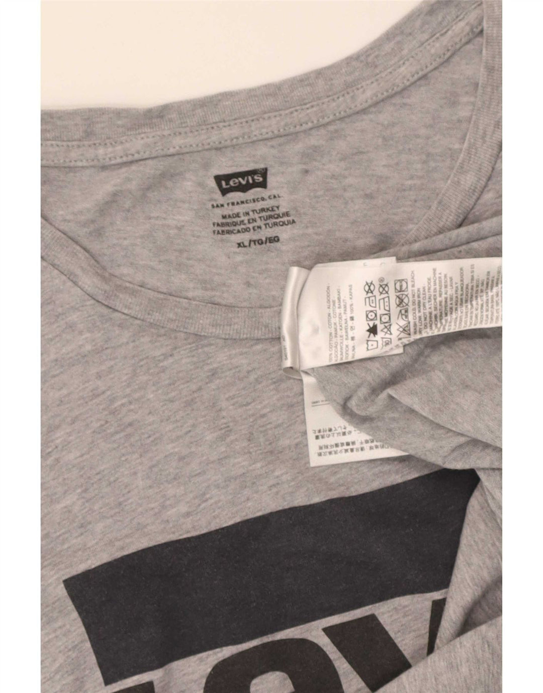 T-shirt grafica da uomo Levi's Top XL in cotone chiazzato grigio