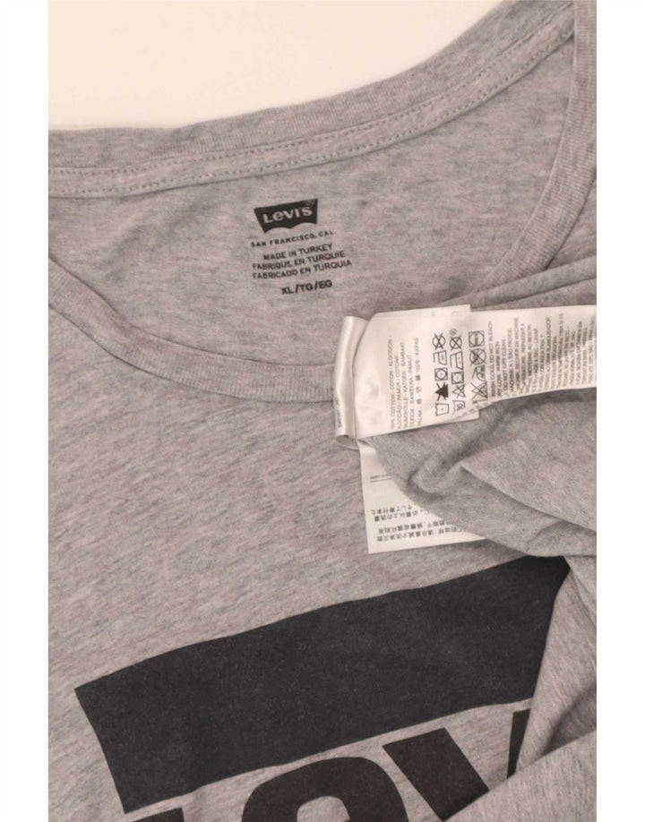 T-shirt grafica da uomo Levi's Top XL in cotone chiazzato grigio