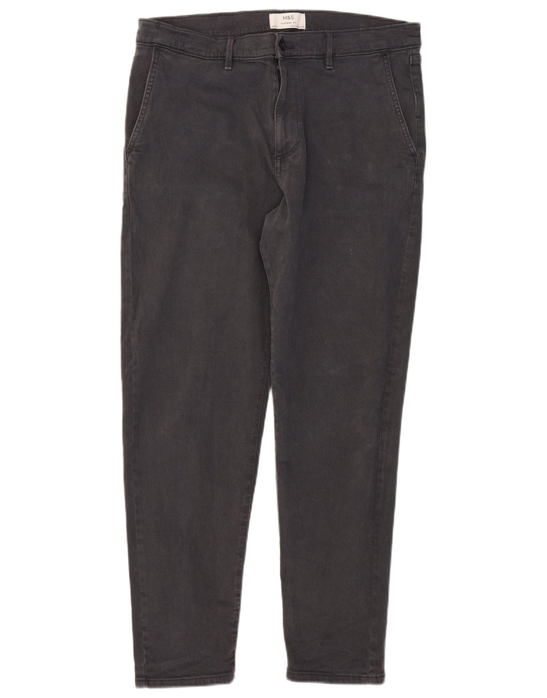 Pantaloni chino slim da uomo Marks & Spencer W34 L28 cotone grigio