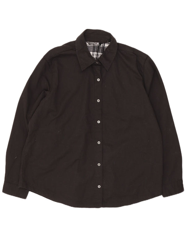 Camicia da boscaiolo vestibilità ampia da donna Lee UK 18 XL cotone nero